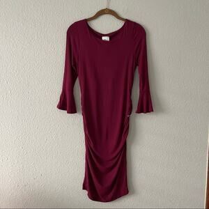 Lisa & Lucy Maternity Dress Burgundy Wine NWT Size Small